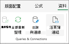 顯示活頁簿連結的螢幕擷取畫面。