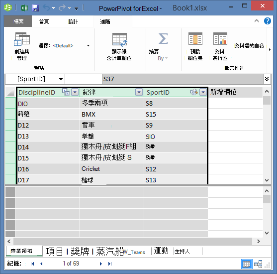 在 PowerPivot 中複製欄位