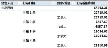 樞紐分析表大綱模式