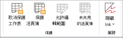 取消保護工作表