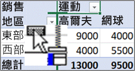 步驟 2，將它拖曳到列區域