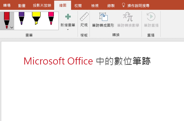 您好是用數位筆跡寫在 PowerPoint 畫布上。