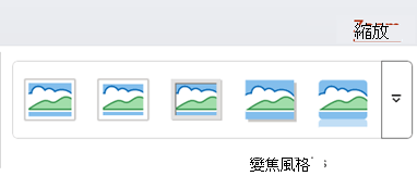 PowerPoint 功能區上已選取的 [縮放] 索引標籤
