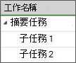 顯示子任務的螢幕擷取畫面。