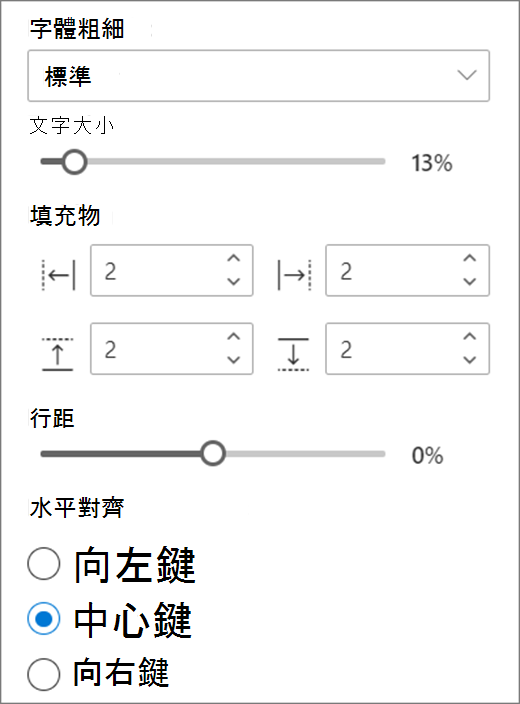 文字格式選擇