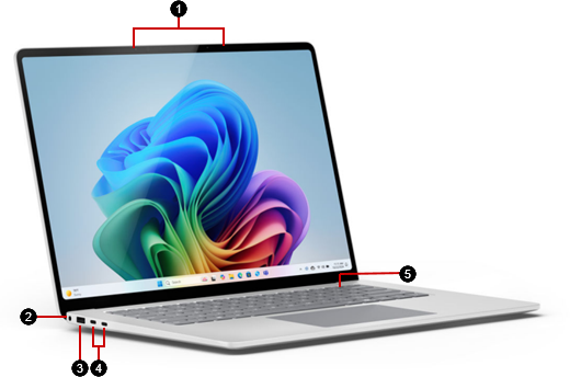 顯示設定已識別硬體功能的 Surface Laptop 第 7 版螢幕擷取畫面