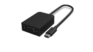 顯示一條線可以連接較小)  (USB-C 與較大) VGA (。
