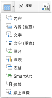 Mac 版 PowerPoint [插入版面配置區]