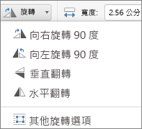 Mac 版 Office 圖案 [旋轉] 功能表