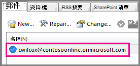 Outlook 2013 [帳戶設定] 對話方塊中的帳戶