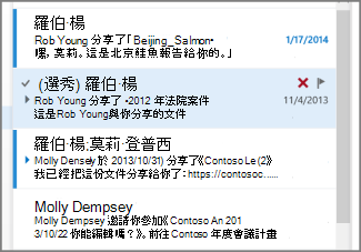 郵件清單中的草稿