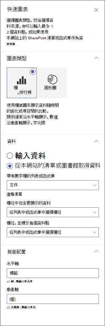 欄圖編輯面板截圖