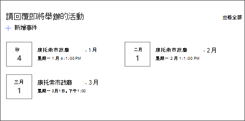 部門網站上活動網頁部分圖片