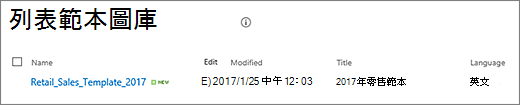 名單範本頁面