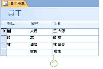 [名字] 欄位未包含資料時運算式的結果