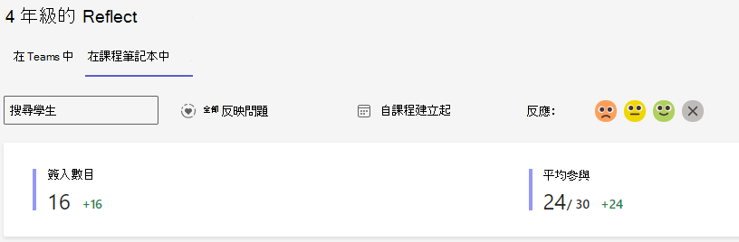 反射選項的截圖。