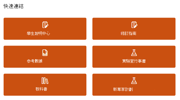 快速連結的截圖。