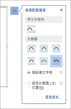 文字方塊版面配置選項
