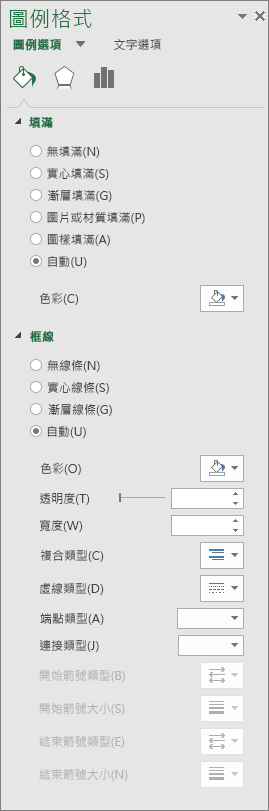 格式化圖例框線工作窗格