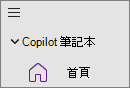 OneNote 中的 Copilot 筆記本選項
