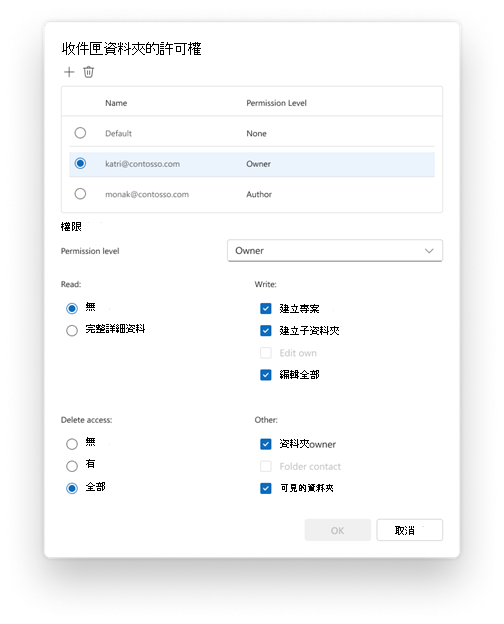詳細資料夾共享卡
