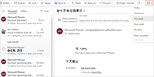 顯示旗幟圖示在緞帶上高亮的圖片。