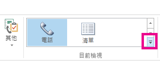 [常用] 索引標籤上的 [目前檢視] 群組