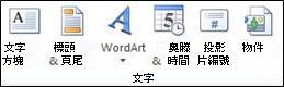 在 [文字] 群組中