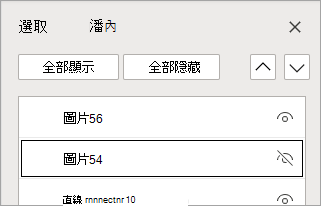 清單中的項目隱藏。