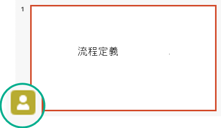 幻燈片縮圖面板中的存在指示器