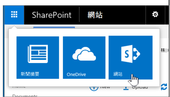 醒目提示 SharePoint App 啟動器中的網站。
