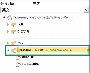 包含網站集合內所有字詞組的群組