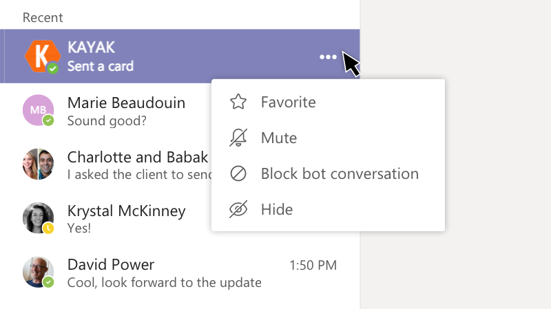 Bot menu showing Mute option