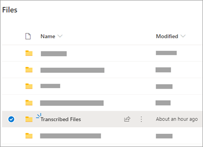 顯示 [轉譯檔案] 資料夾的 OneDrive 資料夾